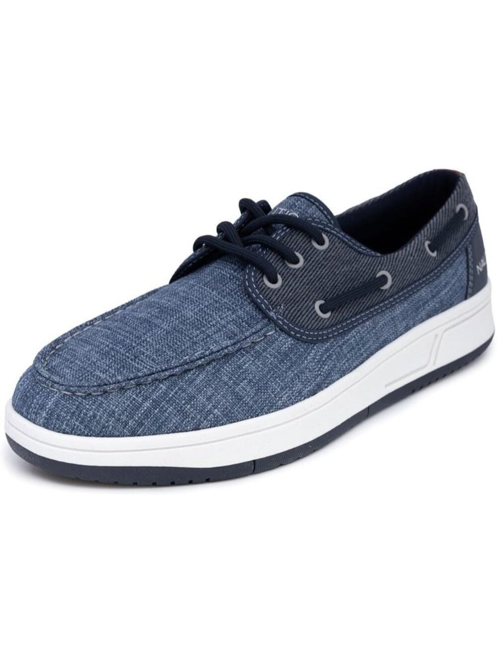 Nautica Men's Navy Ando Moc Toe Cushioned Insole Deck Fashion Lace Up Loafers
